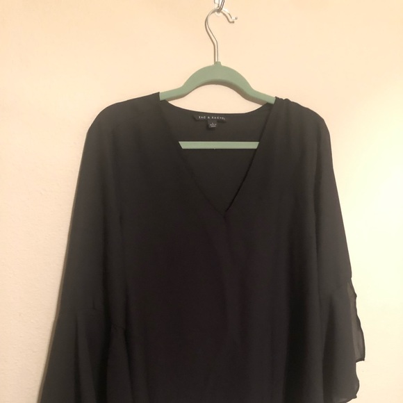 Basic black long sleeved blouse - Picture 2 of 4